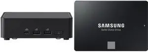 ASUS NUC 14 Pro RNUC14RVKU70000UI slim Barebone kit (mini PC)with Intel 14th Gen Core Ultra 7 155H, Dual Storage Design, Thunderbolt™ 4, Wi-Fi 6E & Bluetooth 5.3 - Memory and Storage Sold Separately SAMSUNG 870 EVO 4TB 2.5 Inch SATA III Int