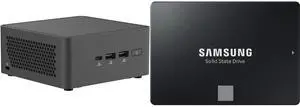 ASUS NUC 15 Pro RNUC15CRHC50000U Black Barebone System w/ Intel Ultra 5 210H CPU, 2x DDR5 SO-Dimm Slots, WiFi 7,US cord, Single Unit - Memory and Storage Sold Separately SAMSUNG 870 EVO 4TB 2.5 Inch SATA III Internal SSD (MZ-77E4T0B/AM) , B