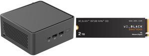 ASUS NUC 15 Pro Tall Barebone Kit Mini PC with Intel Series 2 Core 7 240H, 2x DDR5 SO-Dimm Slots, Dual Storage Design, Thunderbolt™ 4, Wi-Fi 7,  Blue tooth 5.4 - Memory and Storage Sold Separately WD_BLACK SN7100 M.2 2280 2TB PCI-Express 4.