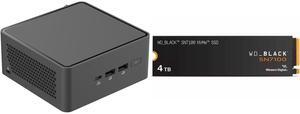 ASUS NUC 15 Pro Tall Barebone Kit Mini PC with Intel Series 2 Core 7 240H, 2x DDR5 SO-Dimm Slots, Dual Storage Design, Thunderbolt™ 4, Wi-Fi 7,  Blue tooth 5.4 - Memory and Storage Sold Separately WD_BLACK SN7100 M.2 2280 4TB PCI-Express 4.