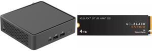 ASUS NUC 15 Pro Slim Barebone Kit Mini PC with Intel Series 2 Core 5 210H, 2x DDR5 SO-Dimm Slots, Dual Storage Design, Thunderbolt™ 4, Wi-Fi 7,  Blue tooth 5.4 - Memory and Storage Sold Separately WD_BLACK SN7100 M.2 2280 4TB PCI-Express 4.