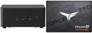 ASUS NUC 14 Pro RNUC14RVHU70000U Tall Barebone Kit (mini PC)with Intel 14th Gen Core Ultra 7 155H,  Triple Storage Design, Thunderbolt™ 4, Wi-Fi 6E & Bluetooth 5.3 - Memory and Storage Sold Separately Team Group T-FORCE VULCAN Z 2.5" 1TB SA