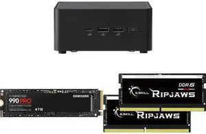 ASUS NUC 14 Pro RNUC14RVHU50000UI Tall Barebone Kit w/ Intel 14th Gen Core Ultra 5 125H (NPU Support) Triple storage Design, Thunderbolt™ 4,Wi-Fi 6E & Bluetooth 5.3-Memory and Storage Sold Separately SAMSUNG 990 PRO SSD 4TB PCIe 4.0 M.2 228