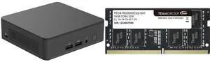 ASUS NUC 13 PRO RNUC13ANKI30000UI Black Barebone Slim Kit (with Intel® Core™ i3-1315U , Single Unit - Memory and Storage Sold Separately ) Team Elite 16GB 260-Pin DDR4 SO-DIMM DDR4 3200 (PC4 25600) Laptop Memory Model TED416G3200C22-S01