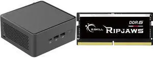 ASUS NUC 15 Pro Tall Barebone Kit Mini PC with Intel Series 2 Core 7 240H, 2x DDR5 SO-Dimm Slots, Dual Storage Design, Thunderbolt™ 4, Wi-Fi 7,  Blue tooth 5.4 - Memory and Storage Sold Separately G.SKILL Ripjaws SO-DIMM 32GB 262-Pin DDR5 S