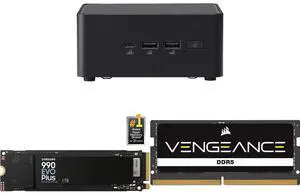 Mini-PC SSD Memory Combo -  ASUS RNUC14RVHU70000UI Bundle with  SAMSUNG MZ-V9S1T0B/AM  and Corsair CMSX32GX5M1A5600C48