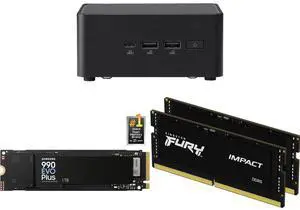 Mini-PC SSD Memory Combo -  ASUS RNUC14RVHU70000UI Bundle with  SAMSUNG MZ-V9S1T0B/AM  and Kingston Technology Corp. KF556S40IBK2-64
