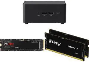 Mini-PC SSD Memory Combo -  ASUS RNUC14RVHU70000UI Bundle with  SAMSUNG MZ-V9P2T0B/AM  and Kingston Technology Corp. KF556S40IBK2-64