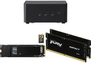 Mini-PC SSD Memory Combo -  ASUS RNUC14RVHU50000UI Bundle with  SAMSUNG MZ-V9S1T0B/AM  and Kingston Technology Corp. KF556S40IBK2-64