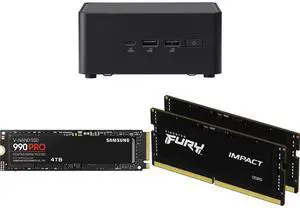 Mini-PC SSD Memory Combo -  ASUS RNUC14RVHU50000UI Bundle with  SAMSUNG MZ-V9P4T0B/AM  and Kingston Technology Corp. KF556S40IBK2-64