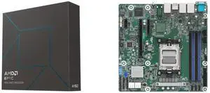 AMD EPYC 4004 (4th Gen) 4244P Hexa-core (6 Core) 3.80 GHz Processor  - 32 MB L3 Cache - 64-bit Processing - 5.10 GHz Overclocking Speed - Socket AM5 - 65 W - 12 Threads 100-100001480WOF AsRock Rack B650D4U Micro-ATX Server Motherboard Singl