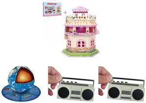 3D Puzzle Dollhouse for Kids, 3D Jigsaw Dollhouse Puzzle for Girls - Educational Paper Craft Toys for Game Xmas Birthday Easter Gifts, Easy to Assemble with LED Light - 101 Pieces Sourcingbay Educational 3D Earth Globe Puzzle Kit for Kids 8