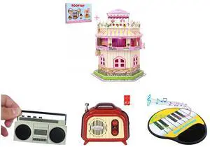 3D Puzzle Dollhouse for Kids, 3D Jigsaw Dollhouse Puzzle for Girls - Educational Paper Craft Toys for Game Xmas Birthday Easter Gifts, Easy to Assemble with LED Light - 101 Pieces Sourcingbay Ultra-Compact Wireless Mini Boom Box  Rechargeab