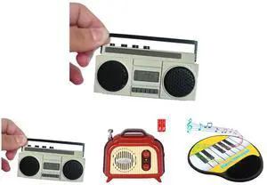2 x Sourcingbay Ultra-Compact Wireless Mini Boom Box  Rechargeable, Portable Sound with Swivel Handle  Loud & Clear Audio, USB Charging, for Kids & Adults Sourcingbay Vintage Mini FM Radio  Portable Retro-Style Radio with Auto Scan  Classic
