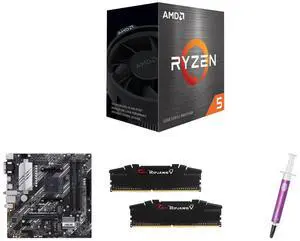 CPU Motherboard Memory CPU Thermal Paste / Grease Combo -  AMD 100-100000457BOX Bundle with  ASUS PRIME B550M-A WIFI II  and G.SKILL F4-3200C16D-32GVK and Cooler Master MGZ-NDSG-N07M-R2