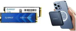 ORICO J10 Sereis 2TB M.2 2280 NVMe SSD PCIe Gen3x4 3D NAND Internal Solid State Drive with Cooling Vest, Read Speed up to 3100 MB/s for PC Desktop Laptop Ultrabook ORICO 1TB Magnetic External SSD, 4K ProRes HDR Record and Store, 2000MB/s St