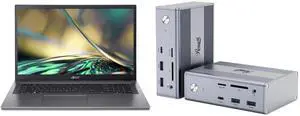Acer Aspire 3  17.3" HD Intel Processor N100 8GB LPDDR5 128GB eMMC Windows 11 Home in S mode A317-55P-C0NX Rosewill 14-in-1 USB C Laptop Docking Station with 100W PD Charging, 4K@144Hz Display, Triple 4K Display,10Gbps Data Transfer & Kensi