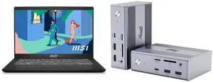 MSI Modern 14" Ryzen 7 7730U Laptop 16GB Memory 512 GB NVMe SSD Windows 11 Home 64-bit Modern 14 C7M-421US Rosewill 14-in-1 USB C Laptop Docking Station with 100W PD Charging, 4K@144Hz Display, Triple 4K Display,10Gbps Data Transfer & Kensi