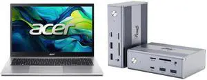Acer Aspire Go 15 15.6" AMD Ryzen 7 5825U Laptop 32GB DDR4 Memory 1TB PCIe Gen4 SSD, Windows 11 Home AG15-42P-R1R7 Rosewill 14-in-1 USB C Laptop Docking Station with 100W PD Charging, 4K@144Hz Display, Triple 4K Display,10Gbps Data Transfer