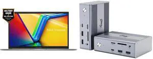 ASUS VivoBook 15.6" Touchscreen Laptop i7-1355U 40GB RAM 1 TB PCIe SSD Windows 11 Home F1504VA-SB76T Rosewill 14-in-1 USB C Laptop Docking Station with 100W PD Charging, 4K@144Hz Display, Triple 4K Display,10Gbps Data Transfer & Kensington