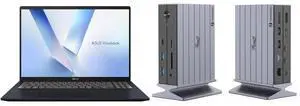 ASUS VivoBook 16" Copilot+ PC Laptop AMD Ryzen AI 5 340 16GB Memory 512 GB NVMe SSD AMD Radeon 840M Windows 11 Home M1607KA-DS54 Rosewill 14-in-1 Thunderbolt 4 Certified, Laptop Docking Station with 100W Charging, 8K Display, Triple 4K Moni