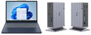 Lenovo IdeaPad Slim 3 15.3" AMD Ryzen 7 8840HS Laptop 24GB Memory 512 GB SSD AMD Radeon 780M Windows 11 Home 83KA003DUS Rosewill 14-in-1 Thunderbolt 4 Certified, Laptop Docking Station with 100W Charging, 8K Display, Triple 4K Monitor Displ