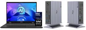 MSI Prestige 16 AI Evo 16.0" Laptop Ultra 7 155H 32GB RAM 1 TB PCIe SSD Windows 11 Home B1MG-002US Rosewill 14-in-1 Thunderbolt 4 Certified, Laptop Docking Station with 100W Charging, 8K Display, Triple 4K Monitor Display for Windows and Ma