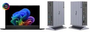 ASUS Vivobook S 15.6" 3K OLED Copilot+ PC AMD Ryzen AI 9 HX 370 32GB Memory 1TB SSD AMD Radeon 890M Windows 11 Home M5506WA-DS96 Rosewill 14-in-1 Thunderbolt 4 Certified, Laptop Docking Station with 100W Charging, 8K Display, Triple 4K Moni