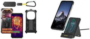 Ulefone Armor 28 Ultra Thermal, 5G AI Rugged Phone, 32GB+1TB/2TB Expansion, MTK Dimensity 9300+, 6.67" AMLOD Dual Screen, 64MP+50MP+50MP, 10600mAh/120W, IP68/IP69K, 8K Video+case Ulefone WCS01 50W Wireless Charger, 50W Max Fast Wireless Cha