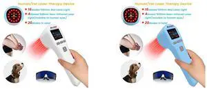 ZJZK LLLT Cold Laser Therapy Device 4*808nm & 16*650nm Human/Vet Handheld Infrared Red Light Therapy, human,Pet Dogs Treatment Device for Muscle Pain Relief & Improve Healing White ZJZK LLLT Cold Laser Therapy Device 4*808nm & 16*650nm Huma
