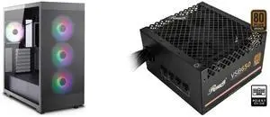 Computer Case PSU Combo -  Rosewill Helium Flow RGB Bundle with  Rosewill VSB650