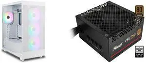 Computer Case PSU Combo -  Rosewill HeliumFlowRGB WH Bundle with  Rosewill VSB750