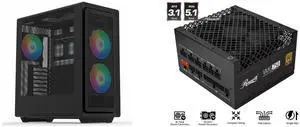 Computer Case PSU Combo -  Rosewill Helium Air RGB Bundle with  Rosewill VMG750