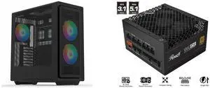 Computer Case PSU Combo -  Rosewill Helium Air RGB Bundle with  Rosewill VMG850