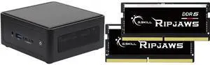 ASRock Industrial NUC BOX-125H Fanned Barebone  2 x 262-pin SO-DIMM DDR5 5600MHz up to 96GB (48GB per DIMM) G.SKILL Ripjaws SO-DIMM 32GB (2 x 16GB) 262-Pin DDR5 SO-DIMM DDR5 5600 (PC5 44800) Laptop Memory Model F5-5600S4040A16GX2-RS
