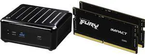 ASRock 4X4 BOX-7640U DDR5 2.5 Gigabit LAN WiFi-6E Barebone System Kingston FURY Impact 64GB (2 x 32GB) 262-Pin DDR5 SO-DIMM DDR5 5600 (PC5 44800) Laptop Memory Model KF556S40IBK2-64