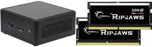 ASRock Industrial 4X4 BOX-8640U Black Fanned Barebone AMD Ryzen 5  DDR5 5600 MHz, up to 96GB (48GB per DIMM)8640U G.SKILL Ripjaws SO-DIMM 32GB (2 x 16GB) 262-Pin DDR5 SO-DIMM DDR5 4800 (PC4 38400) Laptop Memory Model F5-4800S3434A16GX2-RS