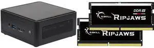 ASRock Industrial 4X4 BOX-AI340 Barebone Systems- Mini-PC (AMD Ryzen™ AI 5 340 CPU Kraken Point APU, DDR5 5600, support Quad-Display, USB4, Fanned BOX) Single Unit - Memory and Storage Sold Separately G.SKILL Ripjaws SO-DIMM 64GB (2 x 32GB)