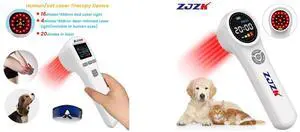 ZJZK LLLT Cold Laser Therapy Device 4*808nm & 16*650nm Human/Vet Handheld Infrared Red Light Therapy, human,Pet Dogs Treatment Device for Muscle Pain Relief & Improve Healing White ZJZK lllt Cold Laser Therapy Laser For Muscle Pain 660nm 81