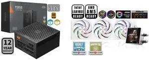 PCCOOLER CPS YS850 Fully Modular Power Supply, 80 PLUS Gold 850W PSU, 12V-2x6 Cable,  ATX 3.1 & PCIe 5.1 Ready, 105°C Rated Japanese Capacitors, ECO Mode, 135mm FDB Fan, 12 Years Warranty PCCOOLER CPS DT360 ARGB Display AIO CPU Liquid Coole