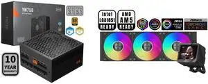 PCCOOLER CPS YN750 Fully Modular Power Supply, 80 PLUS Gold 750W PSU, 12V-2x6 Cable ATX 3.1 & PCIe 5.1 Ready, 105°C Rated Japanese Capacitors, ECO Mode, 135mm FDB Fan, 10 Years Warranty PCCOOLER CPS GT360 ARGB Display AIO CPU Liquid Cooler,