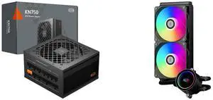 PCCOOLER CPS KN750 Fully Modular Power Supply, 80 PLUS Gold 750W PSU, Native 12V-2x6 Connector, ATX 3.1 & PCIe 5.1 Ready, Dual CPU Power Cables, 105°C Rated Japanese Capacitors, P3-KN750-G1F PCCOOLER CPS DA240 ARGB AIO CPU Liquid Cooler, 24