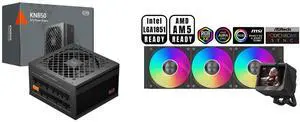 PCCOOLER CPS KN850 Fully Modular Power Supply, 80 PLUS Gold 850W PSU, Native 12V-2x6 Connector, ATX 3.1 & PCIe 5.1 Ready, Dual CPU Power Cables, 105°C Rated Japanese Capacitors, P3-KN850-G1F PCCOOLER CPS GT360 ARGB Display AIO CPU Liquid Co