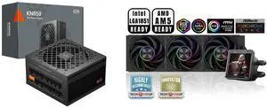 PCCOOLER CPS KN850 Fully Modular Power Supply, 80 PLUS Gold 850W PSU, Native 12V-2x6 Connector, ATX 3.1 & PCIe 5.1 Ready, Dual CPU Power Cables, 105°C Rated Japanese Capacitors, P3-KN850-G1F PCCOOLER CPS DT360 ARGB Display AIO CPU Liquid Co