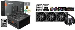 PCCOOLER CPS YN1000 Fully Modular Power Supply, 80 PLUS Gold 1000W PSU, 12V-2x6 Cable, ATX 3.1 & PCIe 5.1 Ready, 105°C Rated Japanese Capacitors, ECO Mode, 135mm FDB Fan, 10 Years Warranty PCCOOLER CPS DS360 AIO CPU Liquid Cooler, 360mm Rad