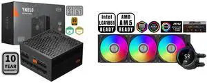 PCCOOLER CPS YN850 Fully Modular Power Supply, 80 PLUS Gold 850W PSU, 12V-2x6 Cable,  ATX 3.1 & PCIe 5.1 Ready, 105°C Rated Japanese Capacitors, ECO Mode, 135mm FDB Fan, 10 Years Warranty PCCOOLER CPS DA360 Pro ARGB Digital AIO CPU Liquid C
