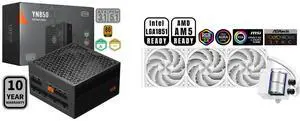PCCOOLER CPS YN850 Fully Modular Power Supply, 80 PLUS Gold 850W PSU, 12V-2x6 Cable,  ATX 3.1 & PCIe 5.1 Ready, 105°C Rated Japanese Capacitors, ECO Mode, 135mm FDB Fan, 10 Years Warranty PCCOOLER CPS DS360 AIO CPU Liquid Cooler, 360mm Radi