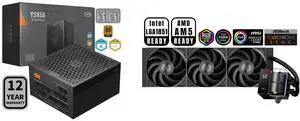 PCCOOLER CPS YS850 Fully Modular Power Supply, 80 PLUS Gold 850W PSU, 12V-2x6 Cable,  ATX 3.1 & PCIe 5.1 Ready, 105°C Rated Japanese Capacitors, ECO Mode, 135mm FDB Fan, 12 Years Warranty PCCOOLER CPS DS360 AIO CPU Liquid Cooler, 360mm Radi