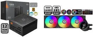 PCCOOLER CPS YS850 Fully Modular Power Supply, 80 PLUS Gold 850W PSU, 12V-2x6 Cable,  ATX 3.1 & PCIe 5.1 Ready, 105°C Rated Japanese Capacitors, ECO Mode, 135mm FDB Fan, 12 Years Warranty PCCOOLER CPS DA360 Pro ARGB Digital AIO CPU Liquid C