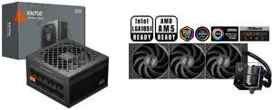 PCCOOLER CPS KN750 Fully Modular Power Supply, 80 PLUS Gold 750W PSU, Native 12V-2x6 Connector, ATX 3.1 & PCIe 5.1 Ready, Dual CPU Power Cables, 105°C Rated Japanese Capacitors, P3-KN750-G1F PCCOOLER CPS DS360 AIO CPU Liquid Cooler, 360mm R